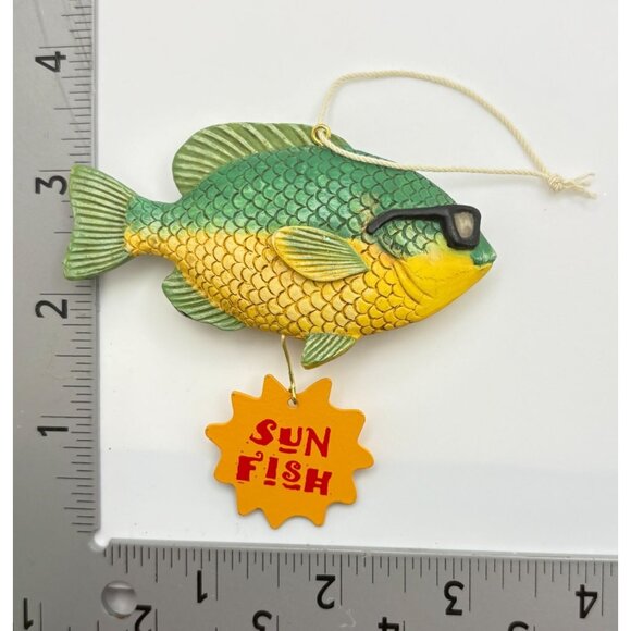Sun Fish Christmas Tree Ornament Sunglasses Coastal Beach Nautical Decor - Picture 3 of 6